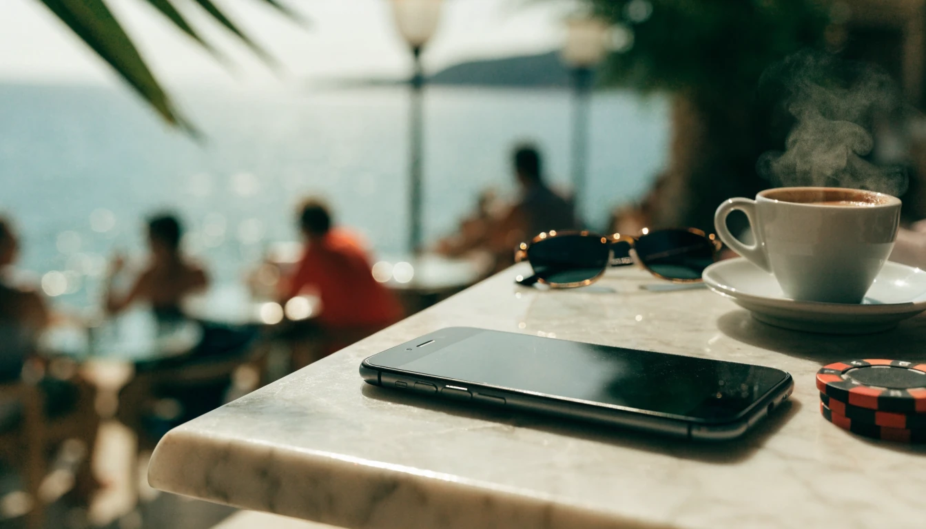 iPhone na terasi kafića uz Jadransko more u Hrvatskoj