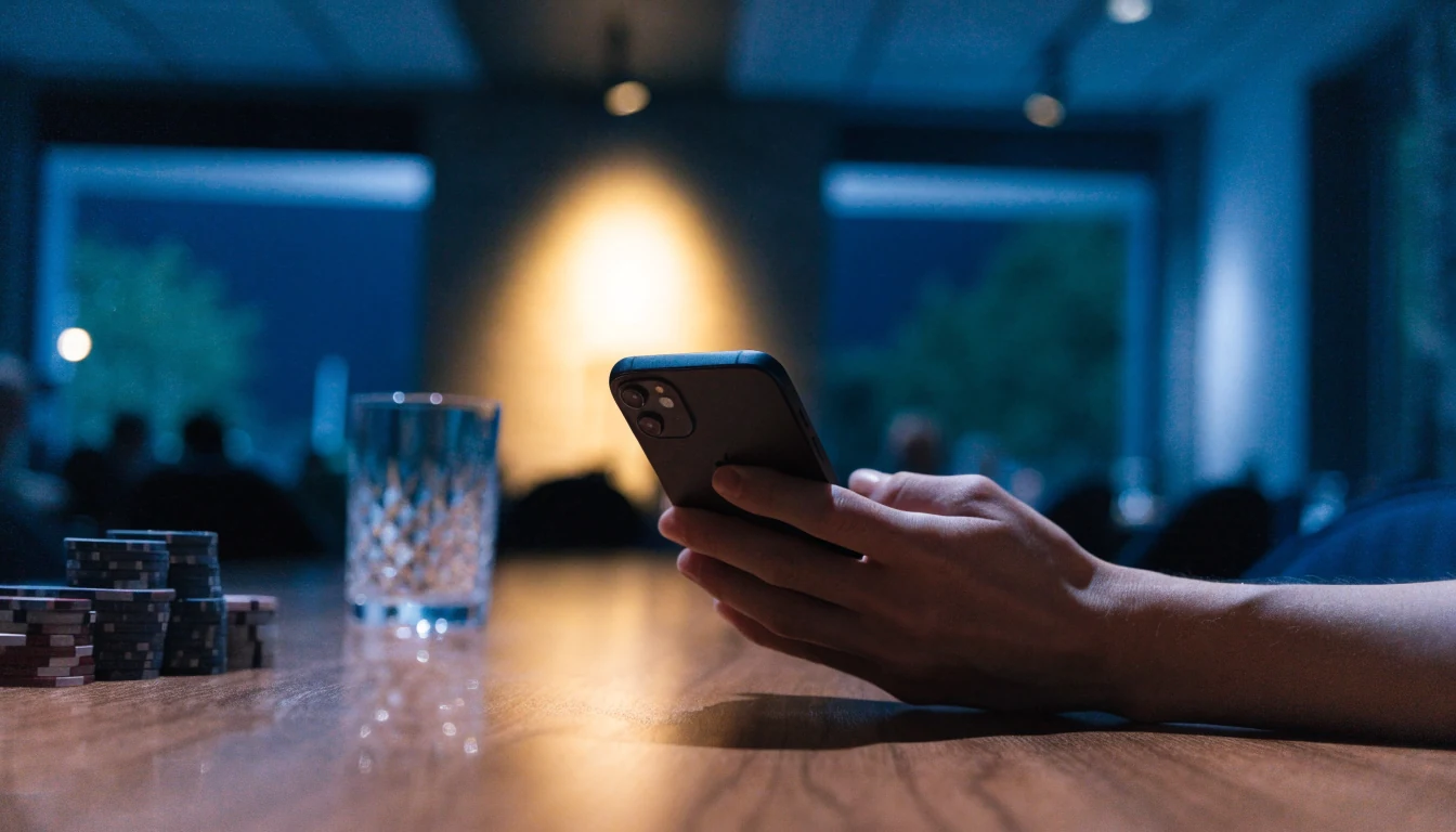 Iphone s Apple Pay plaćanjem u elegantnom kasinu