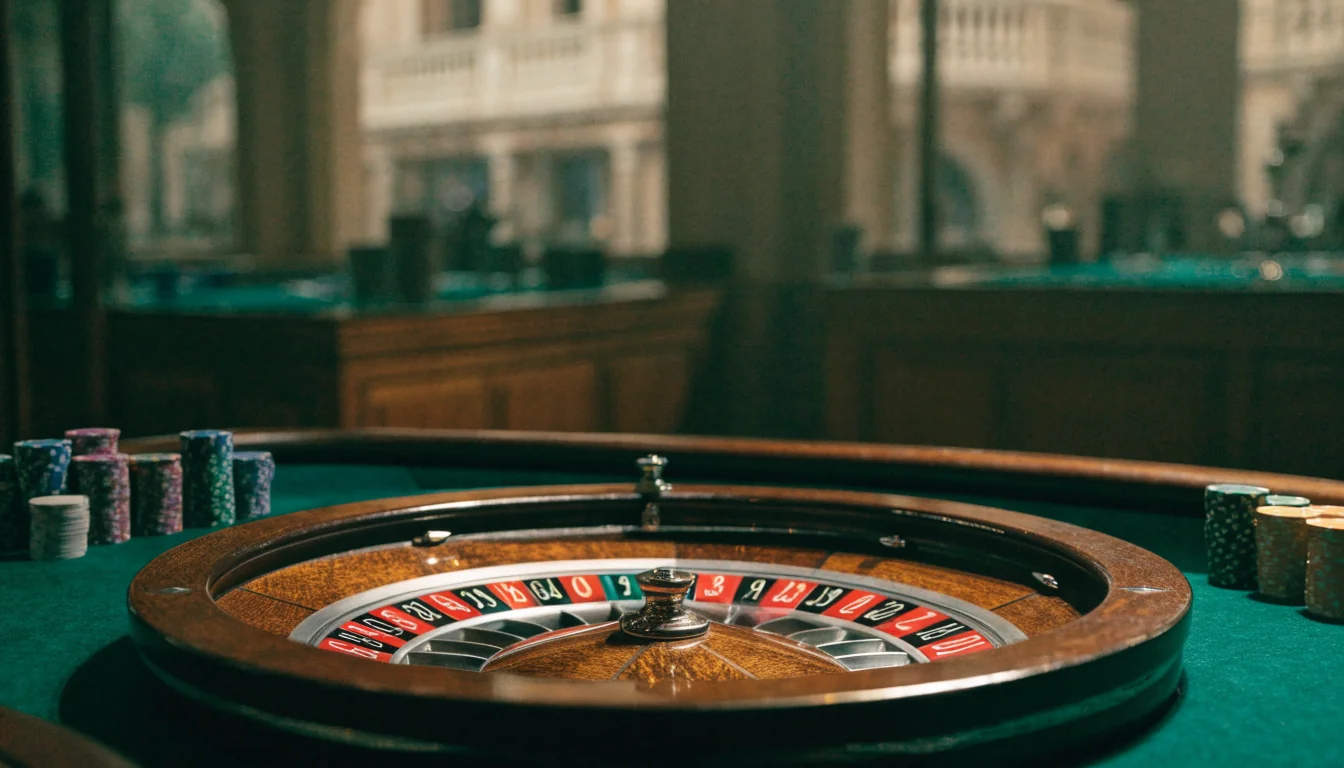 Stol za rulet s kotačem i žetonima u hrvatskom casinu
